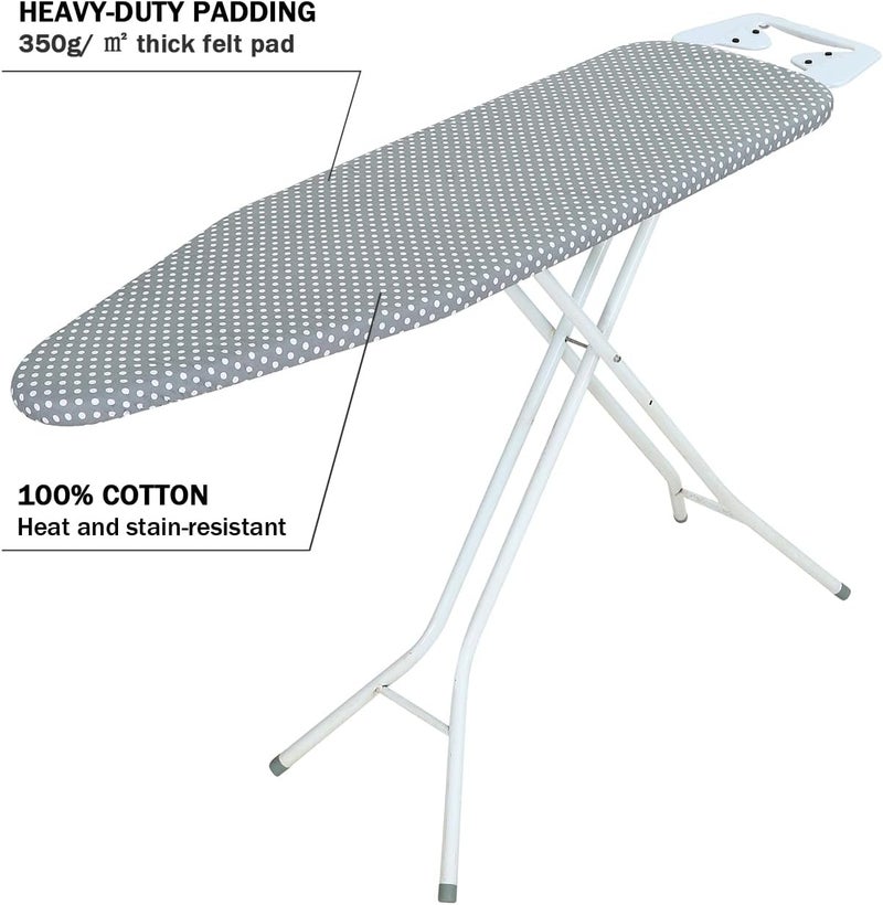 LCLW Ironing Board Cover and Pad Standard Size 15 x 54,3 Pairs of Hook and Loop Fastener Straps,Elastic Edges,Cotton Iron Board Cover with Scorch Resistant Thick Padding (Pattern E) - Image 3